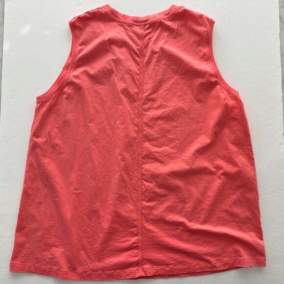 Lululemon All Yours Tank Top Raspberry Cream Size 14 Pima Cotton Muscle $48 - Picture 2 of 4